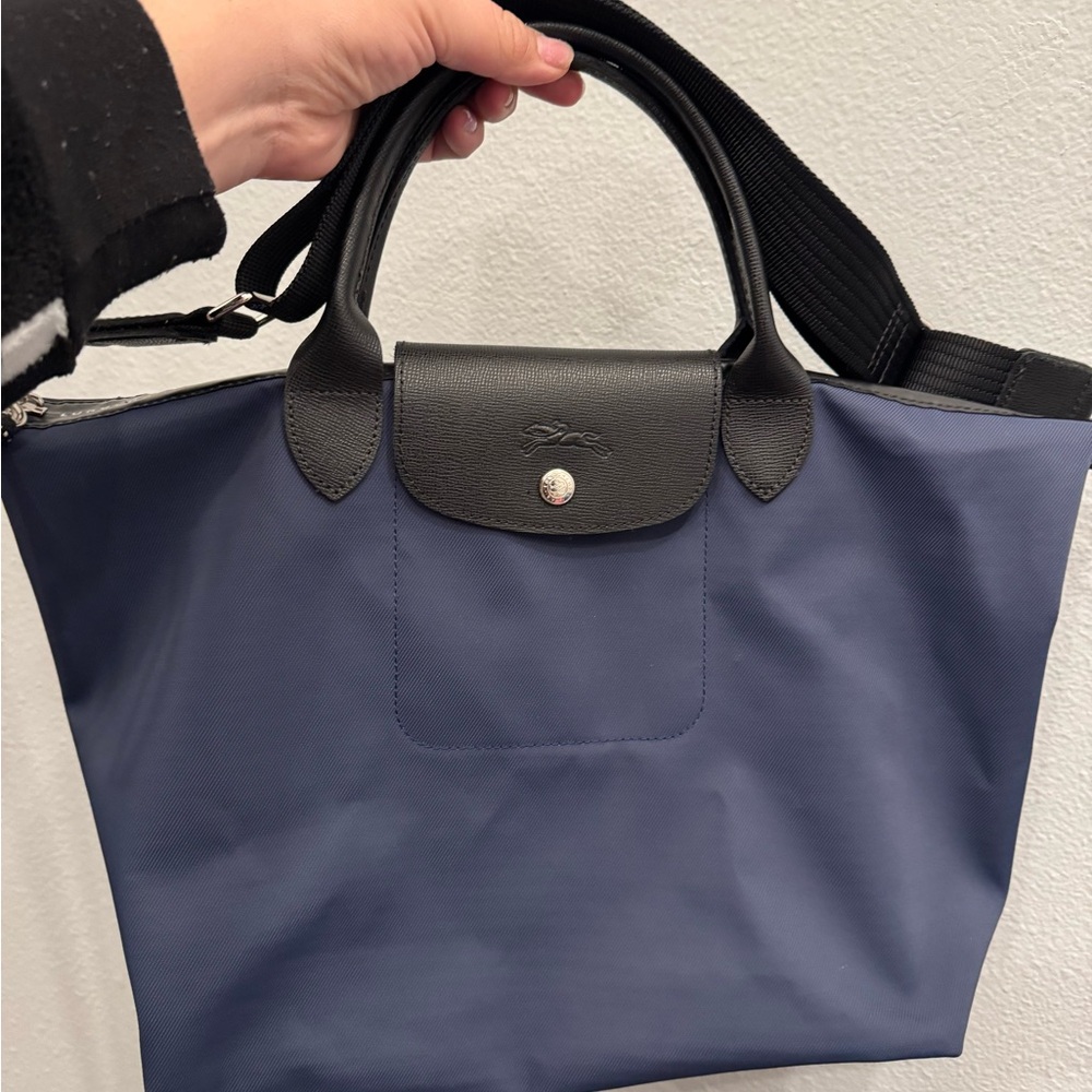 Longchamp Blue and Black Tote Bag
